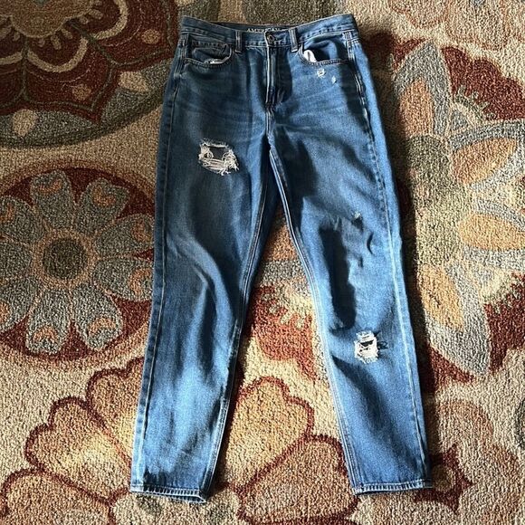 EUC WOMENS 4 AMERICAN EAGLE MOM JEANS DISTRESSED - Picture 9 of 10